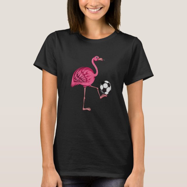 Camiseta Soccer Coach Soccer Player Pink Flamingo Soccer (Frente)