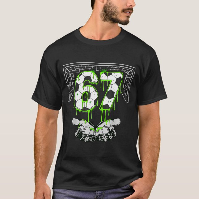 Camiseta Soccer Drip Number 67 Boys Soccer Player 67 Footba (Frente)