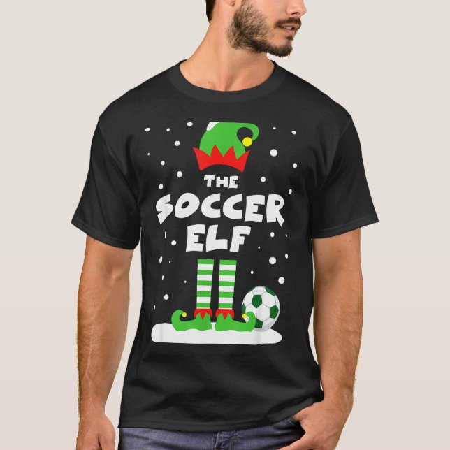 Camiseta Soccer Elf Matching Group Family Holiday Christmas (Frente)