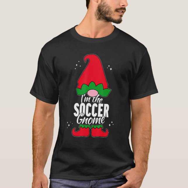 Camiseta Soccer Gnome Matching Family Group Christmas Party (Frente)