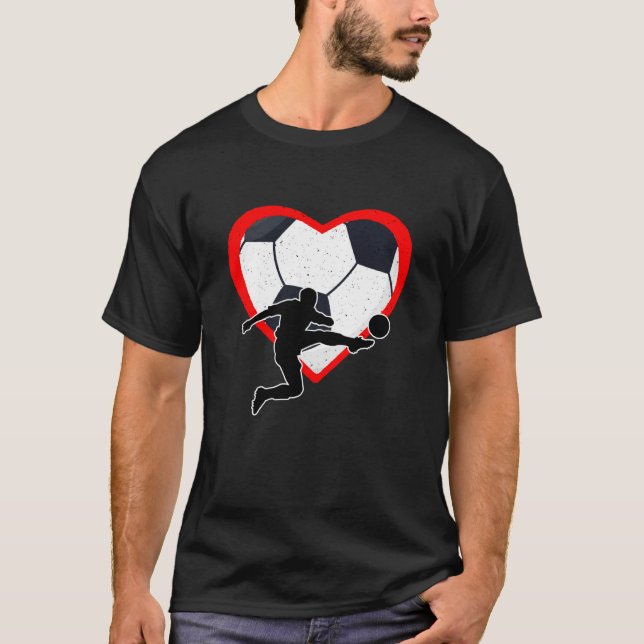 Camiseta Soccer Heart Sport Love Anti Valentines Day (Frente)
