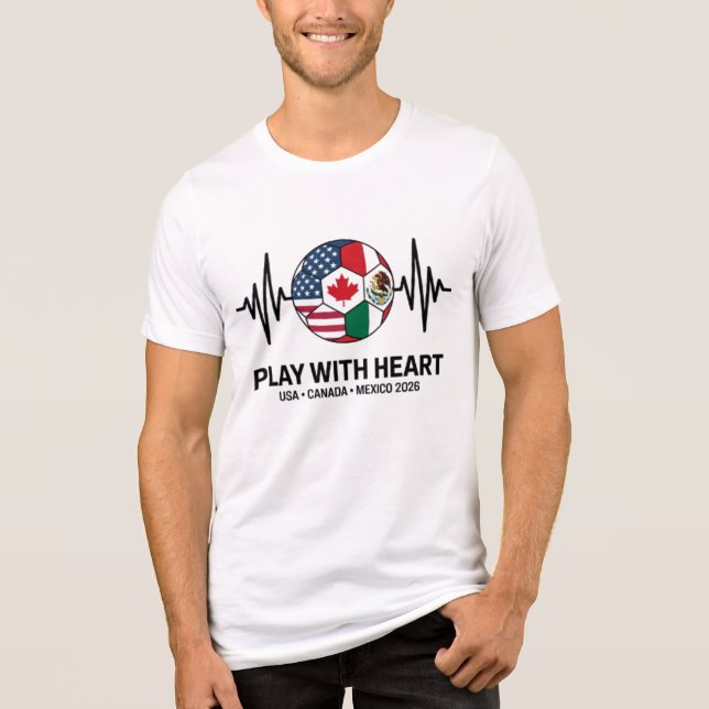 Camiseta Soccer Heartbeat USA Canada Mexico 2026 (Frente)