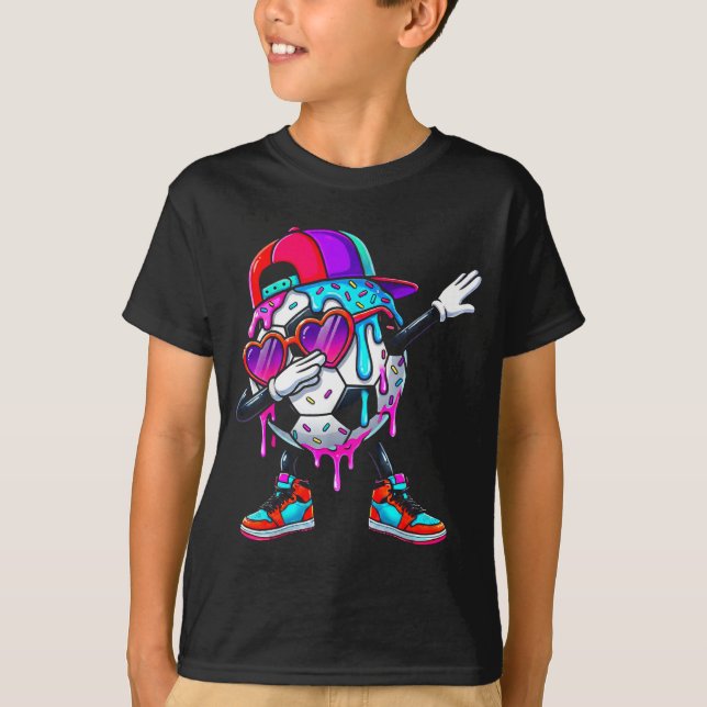 Camiseta Soccer Ice Cream Drip Dabbing Sprinkles Srts Boys  (Frente)