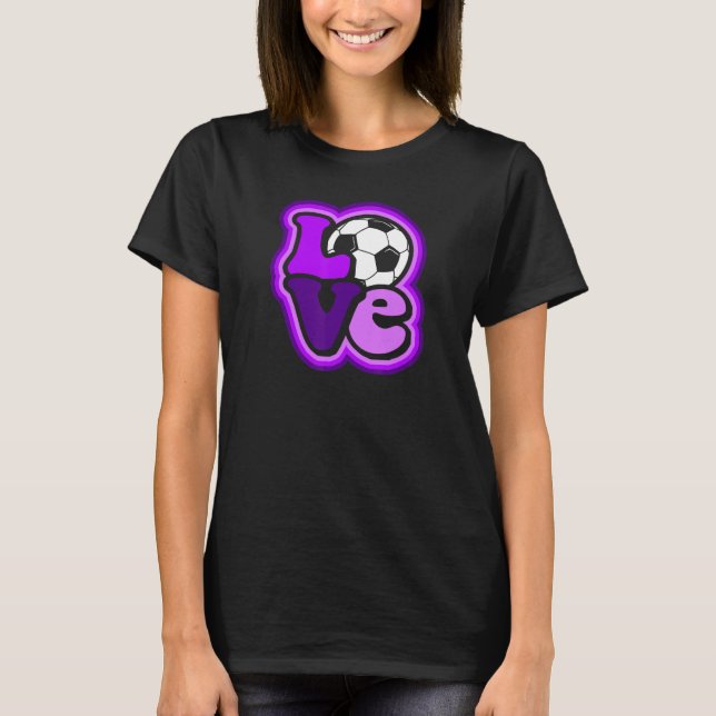 Camiseta Soccer Love for Teen Girls & Women Shades of Purpl (Frente)