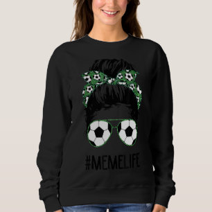 Camiseta Soccer Meme Vida Mal Cabelo Arroado Óculos de sol