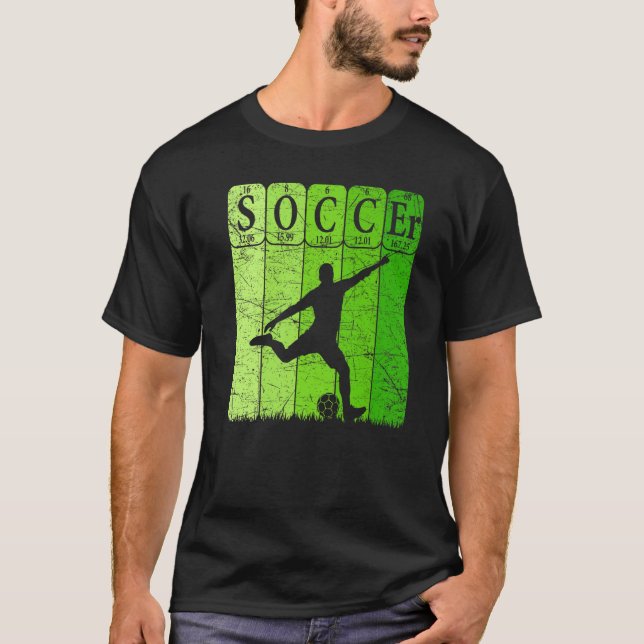 Camiseta Soccer Periodic Table Elements Soccer Player Nerd  (Frente)
