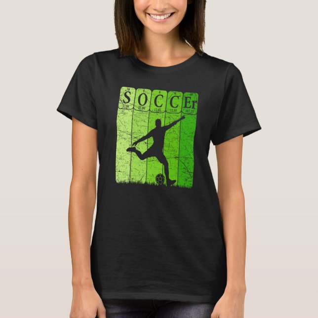 Camiseta Soccer Periodic Table Elements Soccer Player Nerd  (Frente)