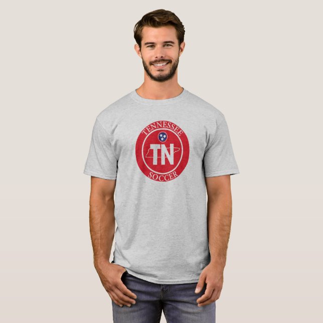 Camiseta Soccer Red Unisex do Estado do Tennessee (Frente Completa)