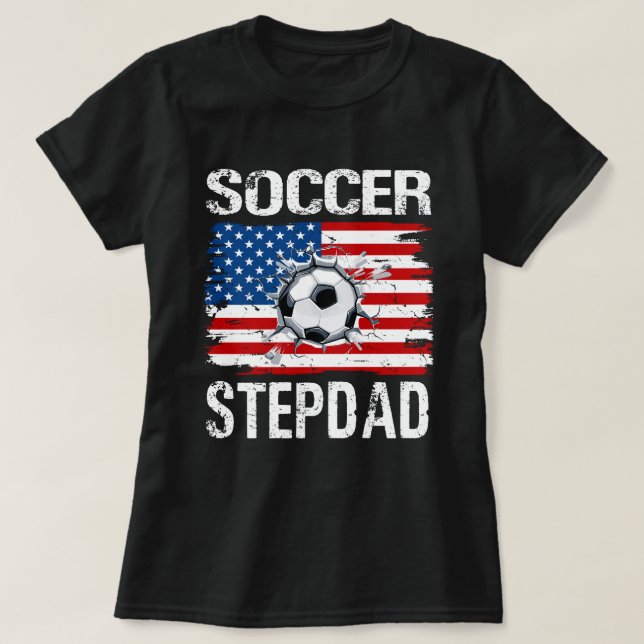 Camiseta Soccer STEPDAD EUA Flag (Frente do Design)