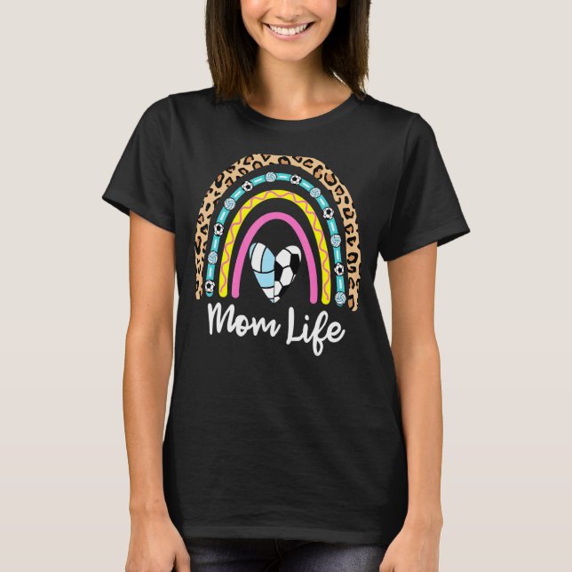 Camiseta Soccer Voleibol Mãe Boho Arco-Íris Volleyb (Frente)
