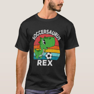 Camiseta Soccersaurus Rex Soccer Dinossaur Para Rapazes