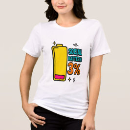 Camiseta Social Battery 3 Percent – Funny Neurospicy Introv