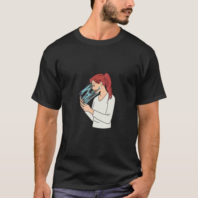 Camiseta Social Media Anxiety And Digital Detox Design (Frente)