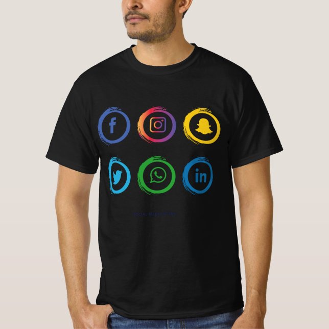 Camiseta Social media icons (Frente)