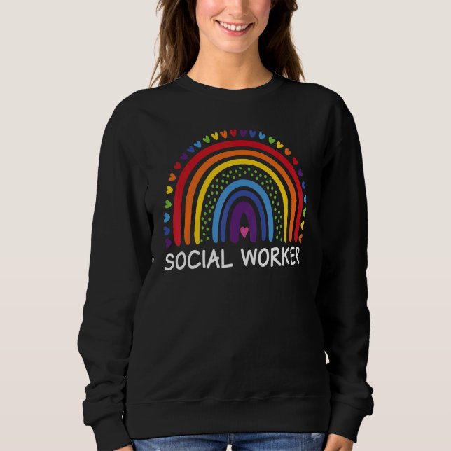 Camiseta Social Worker Boho Rainbow Back To School Apprecia (Frente)