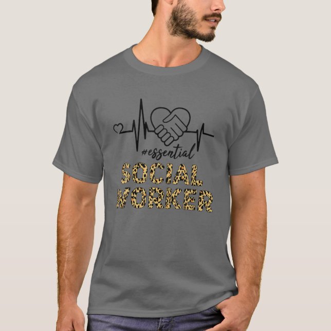Camiseta Social Worker Essential - pulsação do trabalhador  (Frente)