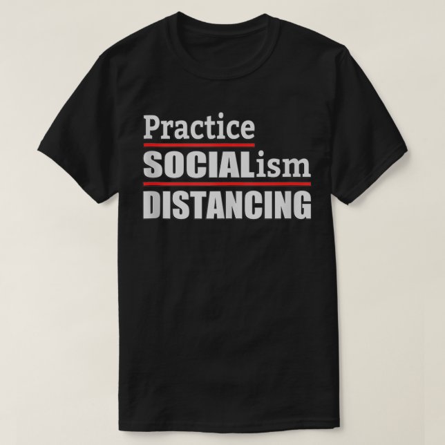 Camiseta SOCIALismo DISTANCIANDO Anti-SAL Político-Socialis (Frente do Design)