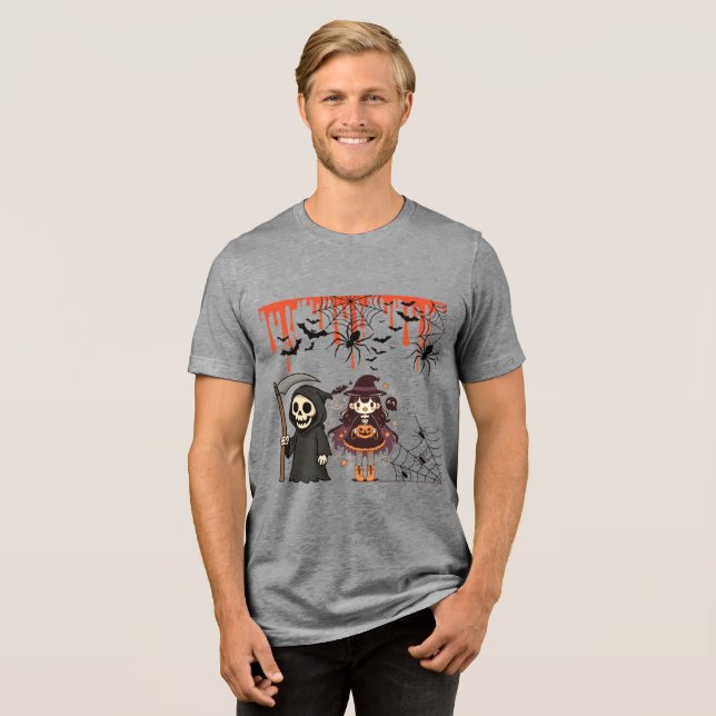 Camiseta Sociedade Assombrada de Meia-Noite cinza (Frente Completa)