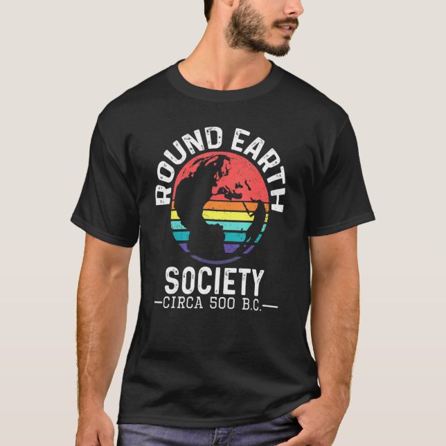 Camiseta Sociedade da Terra Redonda Circa 500 BC Anti Flat  (Frente)