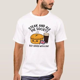 Camiseta Sociedade da Torta de Bife e Cerveja Cartoon