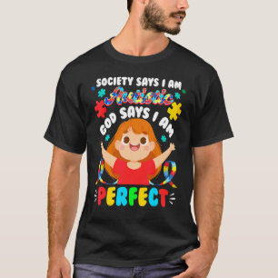 Camiseta Sociedade de Autismo Diz que Sou Autista Deus Diz