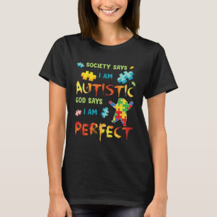 Camiseta Sociedade de Autismo Diz que sou AUTISTA Deus Diz