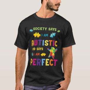 Camiseta Sociedade de Autismo Diz que sou AUTISTA Deus Diz