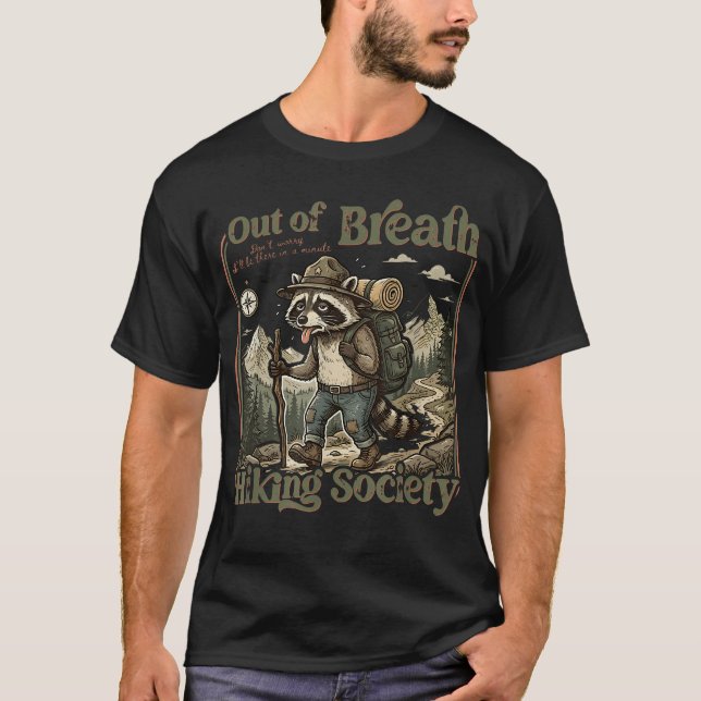 Camiseta Sociedade de Caminhada Sem Fôlego Mapache Caminhan (Frente)