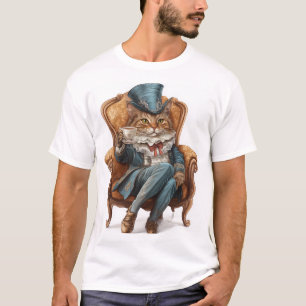 Camiseta Sociedade de Gatos Elegantes Gatinha Real Vitorian