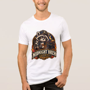 Camiseta Sociedade do Café Vintagem Midnight Brew Raccoon R