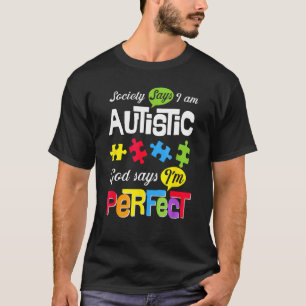 Camiseta Sociedade do Puzzle do Autismo Diz que Sou Autista