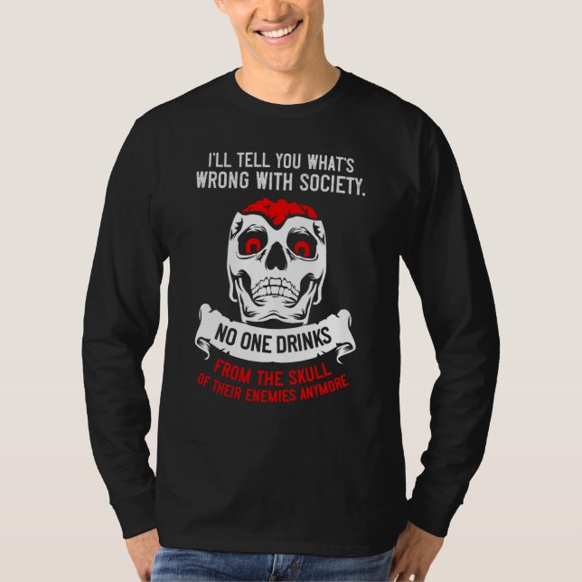 Camiseta Sociedade Errada Bebe Do Crânio De Seu Inimigo (Frente)