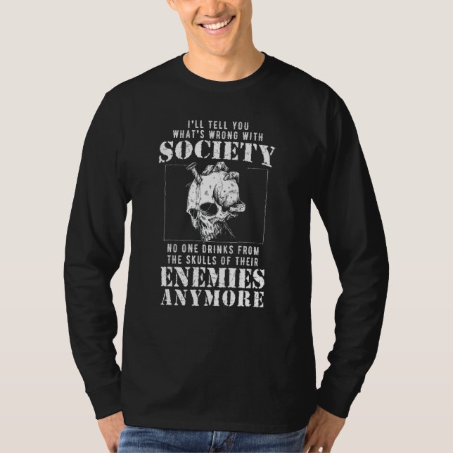 Camiseta Sociedade Errada Bebe Do Crânio De Seus Inimigos (Frente)