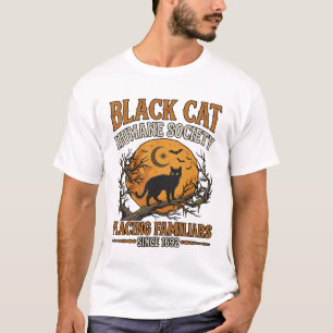 Camiseta Sociedade Humana Black Cat Morcegos Lua Cheia de H