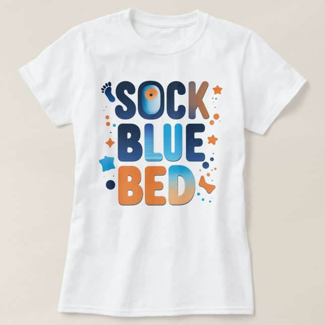 Camiseta SOCK BLUE BED Bold Colorful Statement Graphic (Frente do Design)