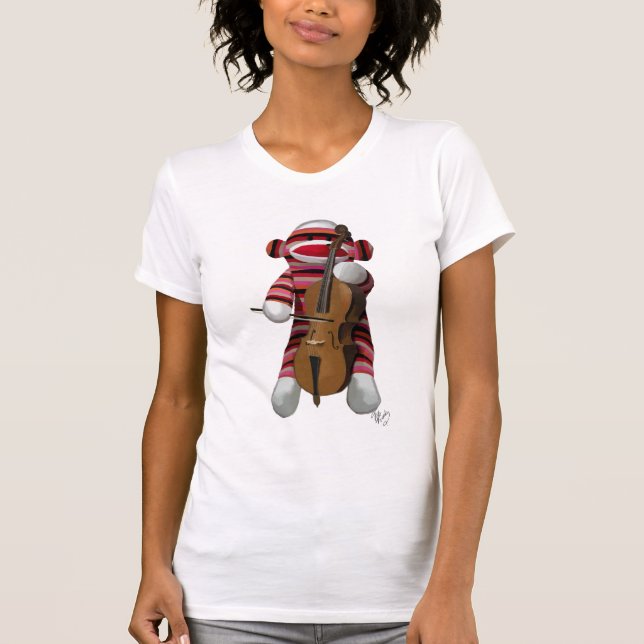 Camiseta Sock Monkey e Cello (Frente)