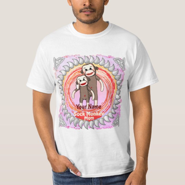 Camiseta Sock Monkey Mãe (Frente)