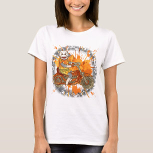 Camiseta Sock Monkey Motorcycle Biker