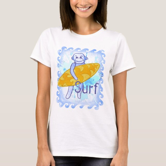 Camiseta Sock Monkey Surfer  (Frente)