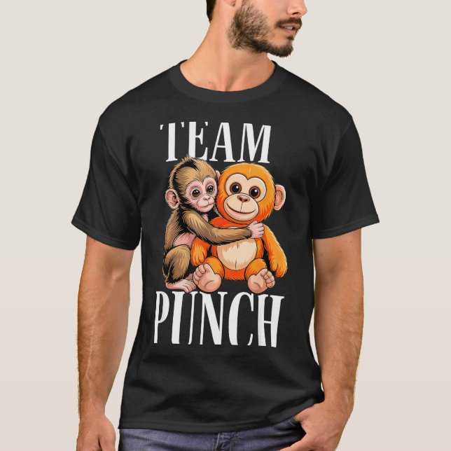 Camiseta Soco da equipe - macaco bebê fofo Soco da equipe - (Frente)