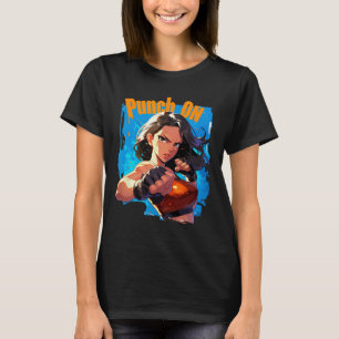 Camiseta Soco Em Mulheres Fortes Lutadora de Kickboxing