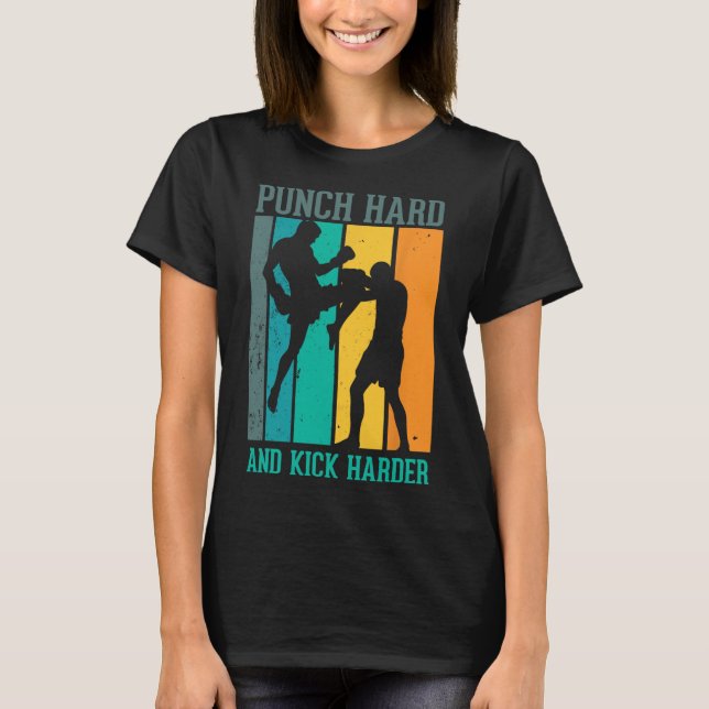 Camiseta Soco Forte E Chute Mais Forte Para Um Kickboxer Ki (Frente)