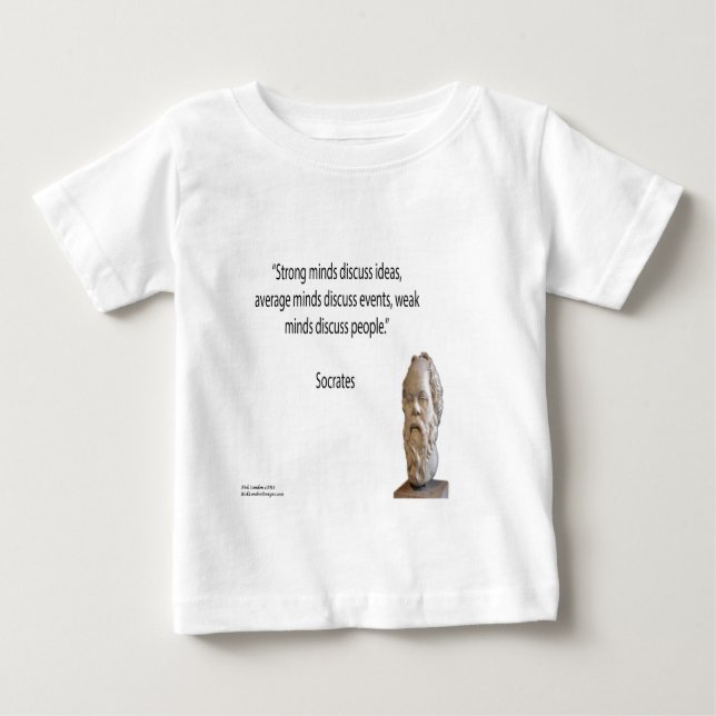 Camiseta Sócrates & Citações de "Grandes" Mentes (Frente)