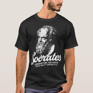 Camiseta Sócrates corrompe a juventude desde o 5 centur