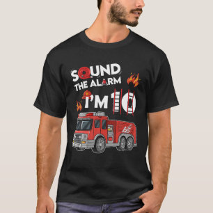 Camiseta Soe o alarme, sou 10 Pequeno Bombeiro 10º Bir