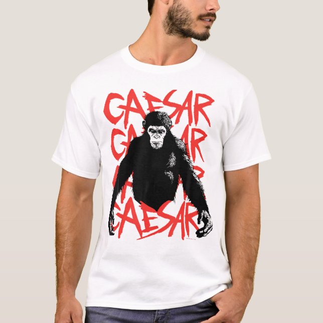 Camiseta Soerguimento Do Planeta Do Apes Caesar Em Preto Wh (Frente)