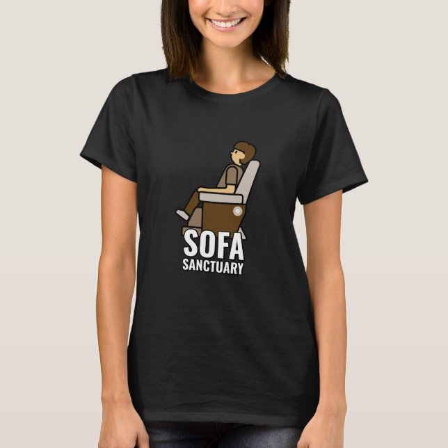 Camiseta Sofa Sanctuary Peaceful home (Frente)