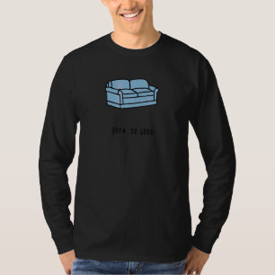 Camiseta Sofá Tão Bom Azul Sentado Lay Lazy Sleep Ver Sa