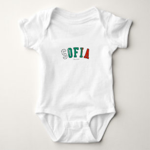 Camiseta Sófia em cores da bandeira nacional de Bulgária