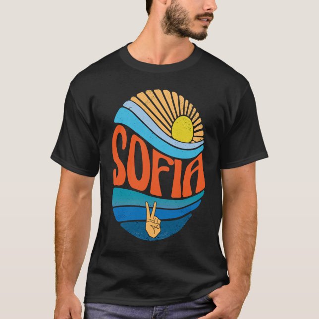 Camiseta Sofia Vintage Sunset Sofia Groovy Tie Dye (Frente)